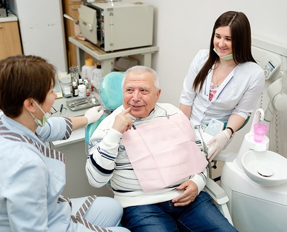 Senior patient at denture consultation