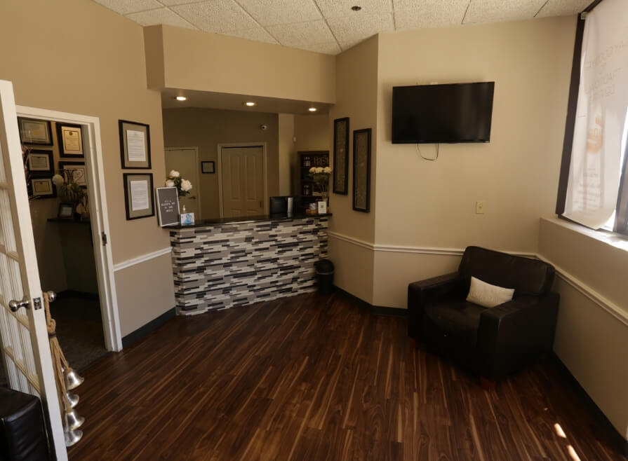 Dental office reception area